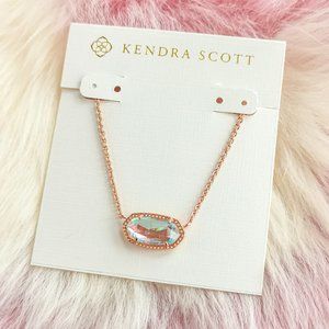 Rose Gold Elisa Dichroic Glass Pendant Necklace